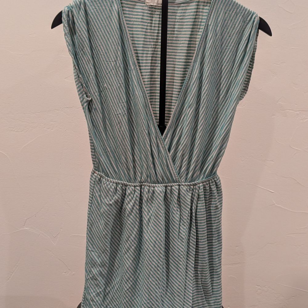 Everly Teal Striped Backless Dress